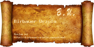 Birbauer Urzula névjegykártya